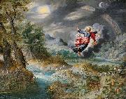 Jan Brueghel the Younger God creating the Sun, the Moon and the Stars oil painting on canvas